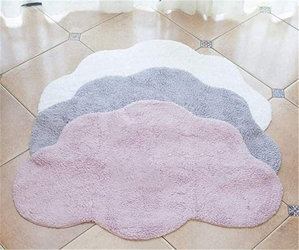 Nicole Knupfer Kinderzimmer Baumwolle Kinderteppich und Jugendzimmer Teppich Kinderzimmerteppich Wolkenform (Weiß)