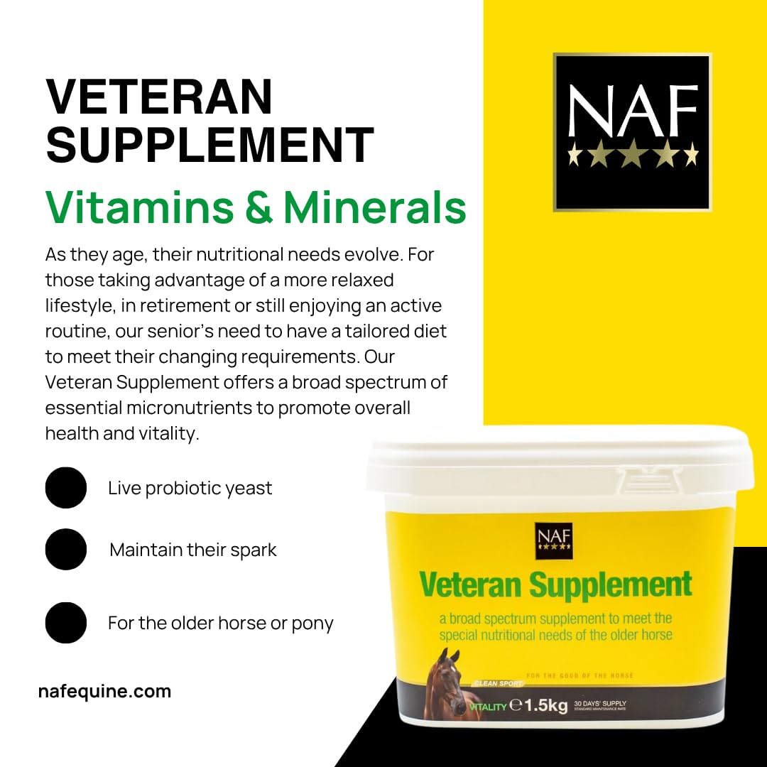 NAF Veterano Más Viejo Suplemento para Caballos - 1.5kg