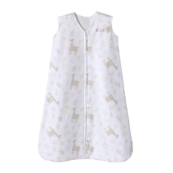 HALO SleepSack, 100% Cotton Wearable Blanket, Swaddle Transition Sleeping Bag, TOG 0.5, Llama Sand, Large, 12-18 Months