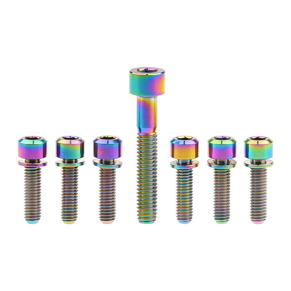 Kit de vis titane tige de vélo Rainbow M6x35 mm et M5x16 mm avec rondelle