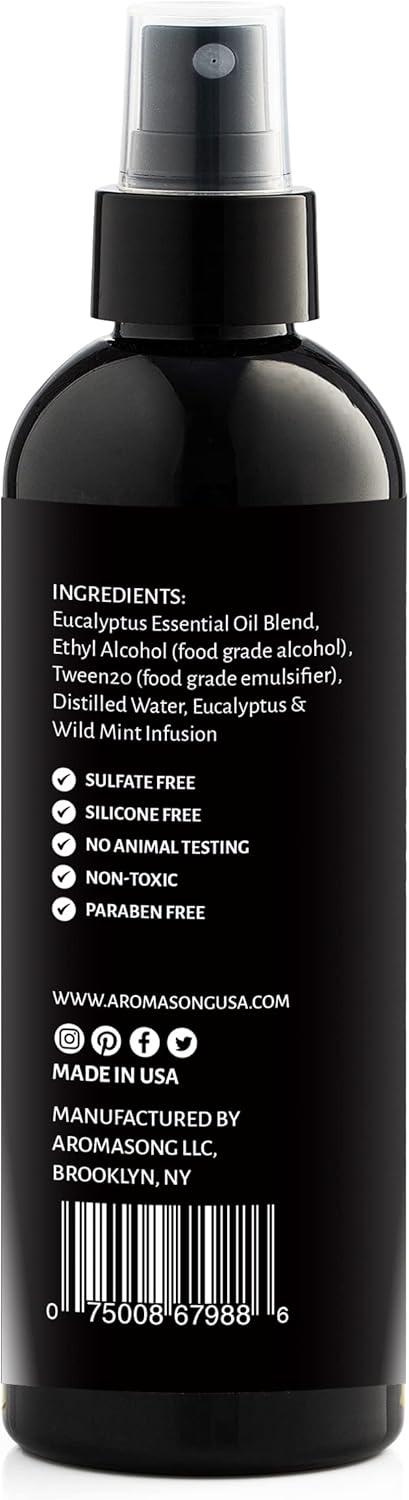 Aromasong Eucalyptus Pillow Spray For Sleeping - All Natural Calming Linen & Bedtime Sleep mist For Deep Sleep - Pillow Spray Aromatherapy With Botanical Essential Oils For Relaxing Stress - Image 7