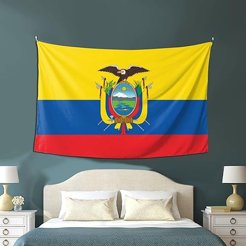 Miniatura 6 de LIFANGMI Tapiz de bandera de Ecuador de 60 x 40 pulgadas, tapiz de pared para dormitorio, sala de estar, dormitorio universitario