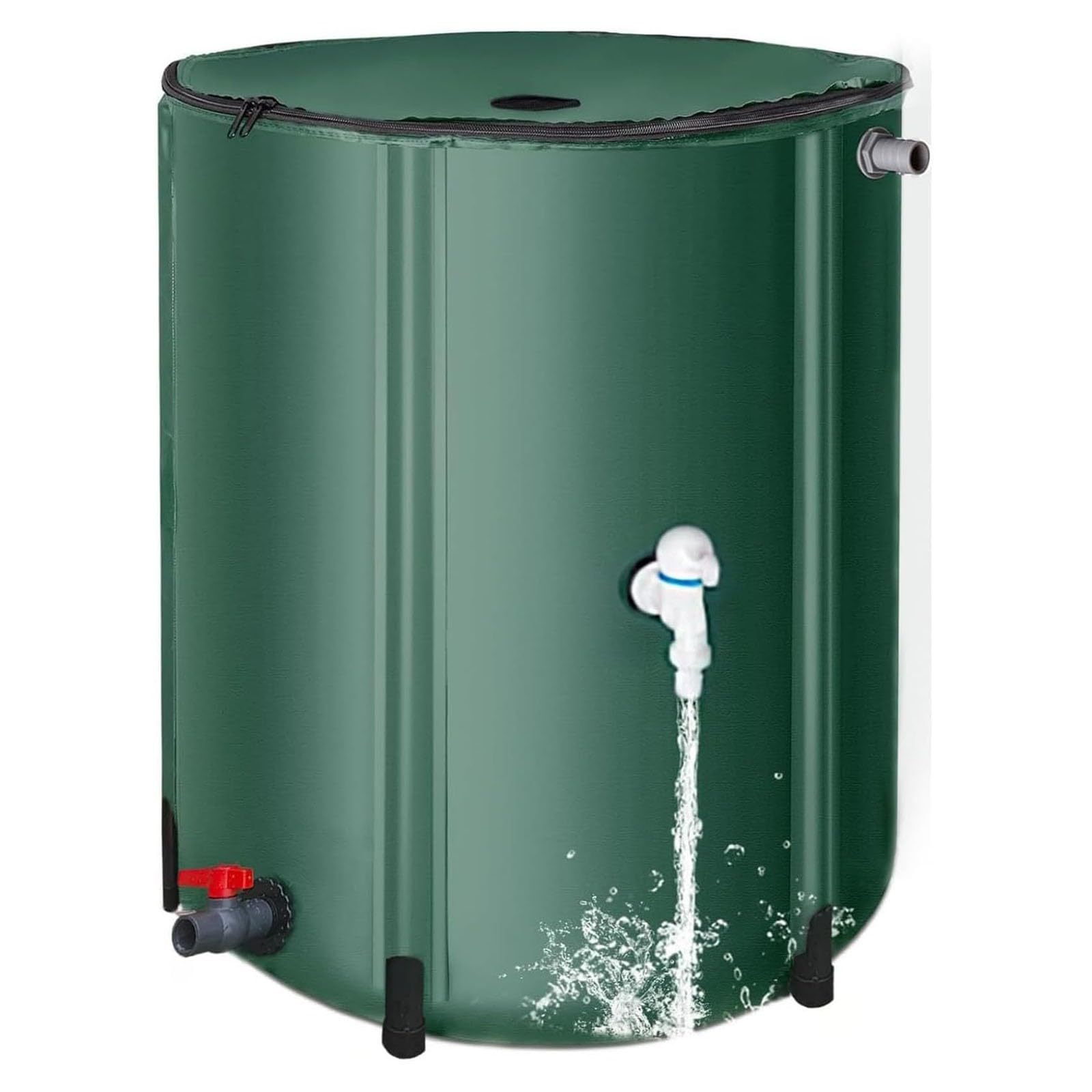 Barriles Plegables De 1000 L para Jardín, Sistema Portátil De Recolección De Agua De Lluvia con Grifo Y Tapa con Cremallera. Tanque De Almacenamiento De PVC para Riego De Jardín, Uso Exterior 1000L