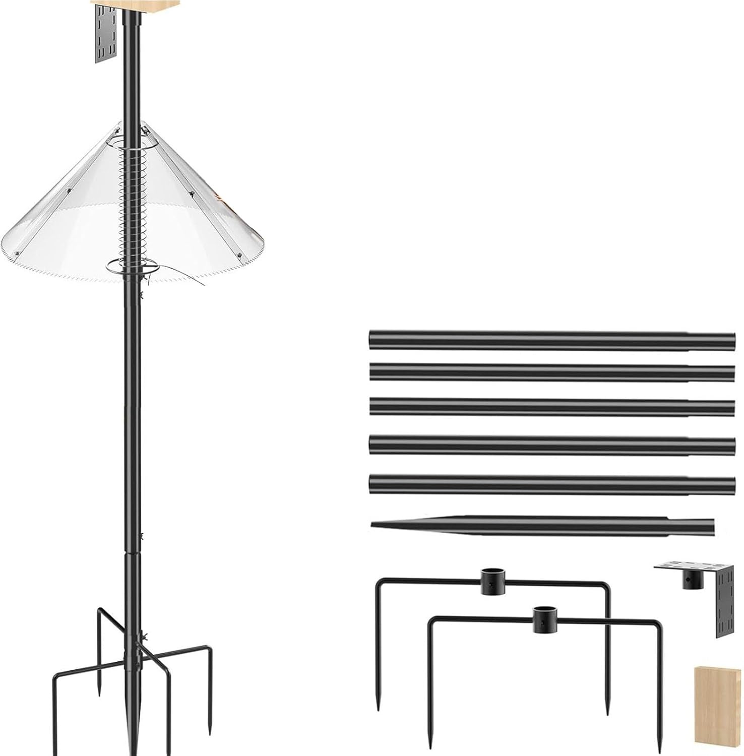 Strong Welded Bird Supplier Stake Reinforced Ground Assist High Weight Capacity for Snowstorms Multiple Feeders Bird Feeding Station with Against Climb