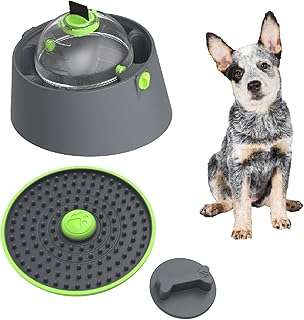 Dog Feeder Toys Set 3 in1 with Treat Balls Food Bowls and Lick Plate, Suitable for Small Medium Large Sized Dogs Cats