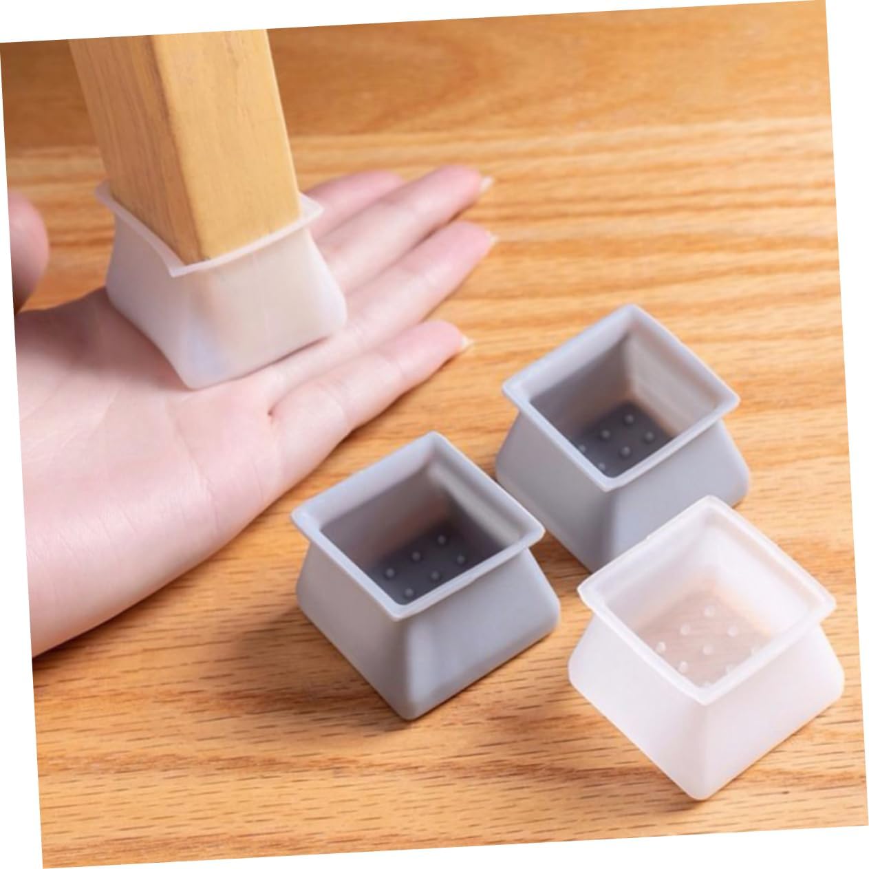 DOITOOL 96pcs Chair Leg Floor Protectors Silica Gel Table Mat Chair Legs Protective Case Furniture Bumpers for Hardwood Floors Non-Slip