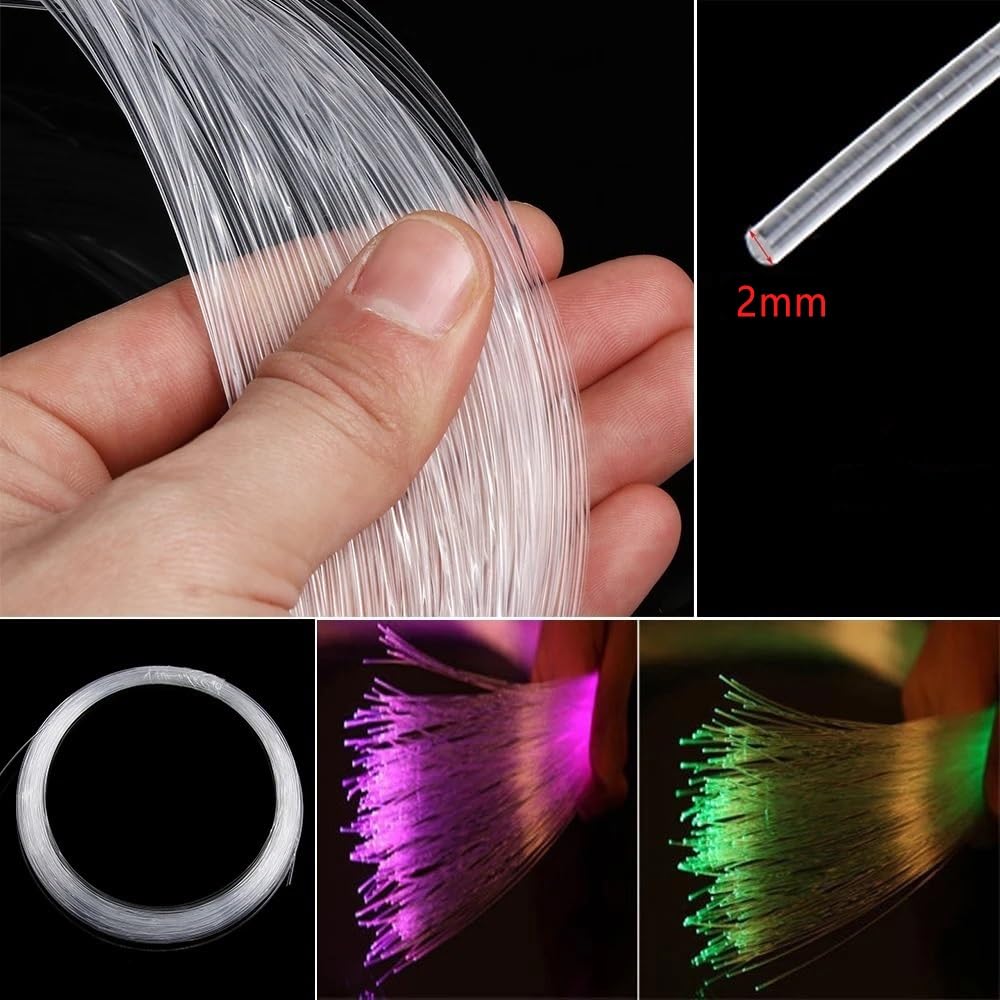 Câble De Fibre Optique Latérale PMMA - 2mm X 1M - Pour Guide De Lumière LED - Uxcell