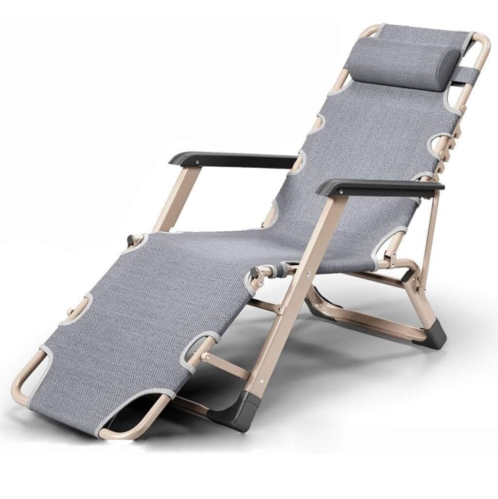 Chaise longue de pause déjeuner au bureau ou jardin pliante en tissu Oxford confortable