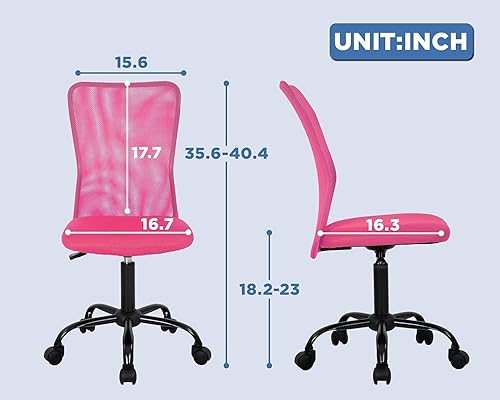 Miniatura 9 de Better Choicet Silla de oficina ergonómica para computadora con lumbar ajustable, silla de escritorio sin brazos, giratoria de malla giratoria con