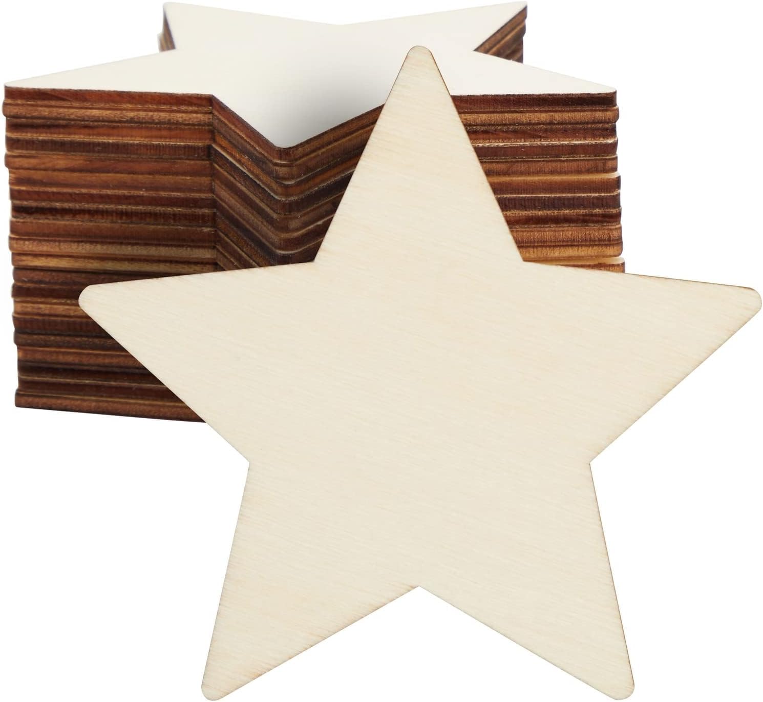 Changrobe Star MDF Pine Wood 6 inch -2.5 mm Thick Wood Stars for Crafts, Unfinished Wooden Star Cutouts, Star Wood Slices Board for Resin Art, Mandala Art, Pyrography, Painting (Set of 20)-image-27