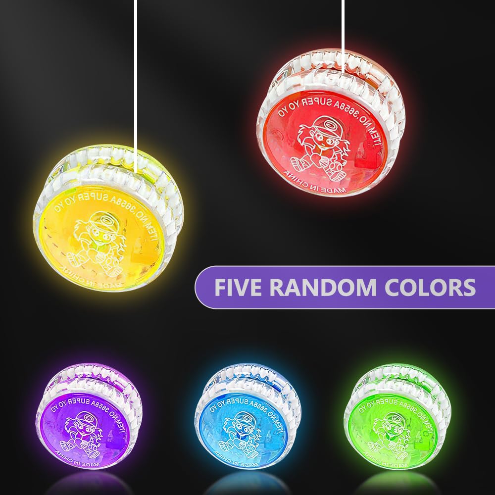 15 pièces Jouets Yoyo LED, Yo-Yo Réactif en Plastique, Yoyo de Lumière LED, Yoyo Professionnel, pour Débutant Faveurs de Fête d'anniversaire