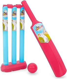 Storio Junior Cricket Set for Kids 2+ Years | Bat, Ball, Stumps, Bails & Holder | Plastic 