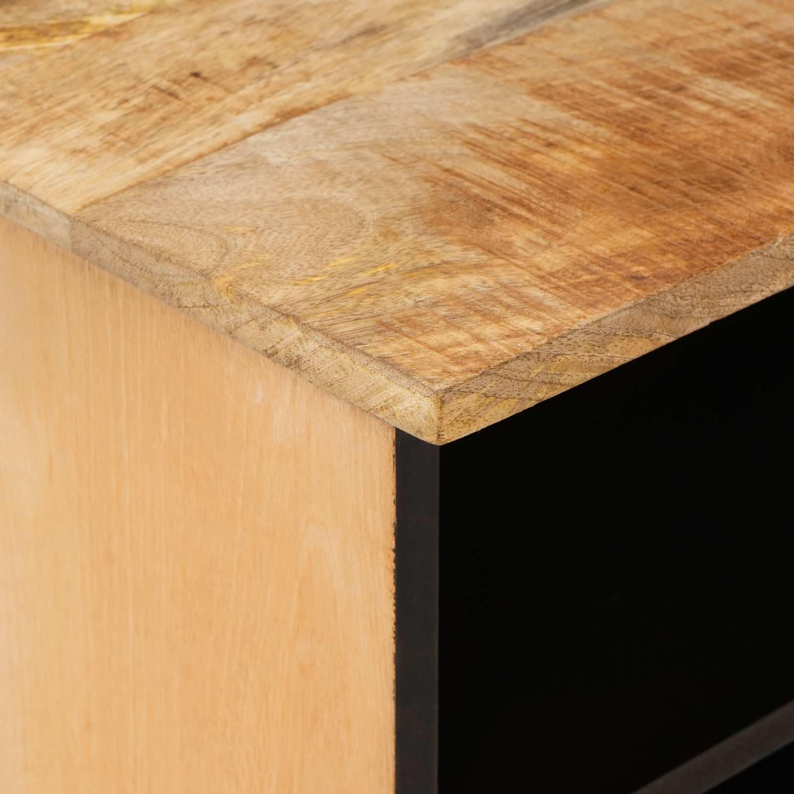 Mueble de almacenamiento de madera de mango macizo, marrón, 100 x 33,5 x 46
