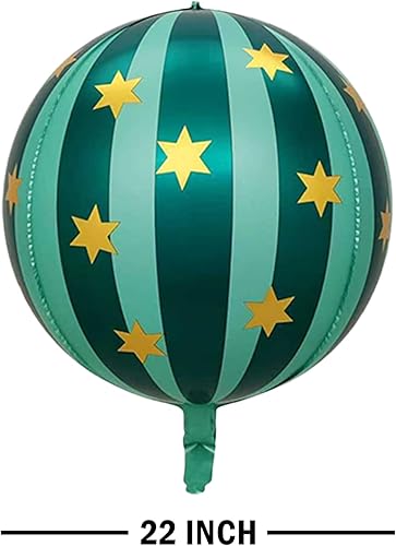 Miniatura 5 de Globos de carnaval, globos de aluminio rojos y verdes, 22Luch para decoraciones de fiestas temáticas de Navidad, decoración de fiesta retro, paquete