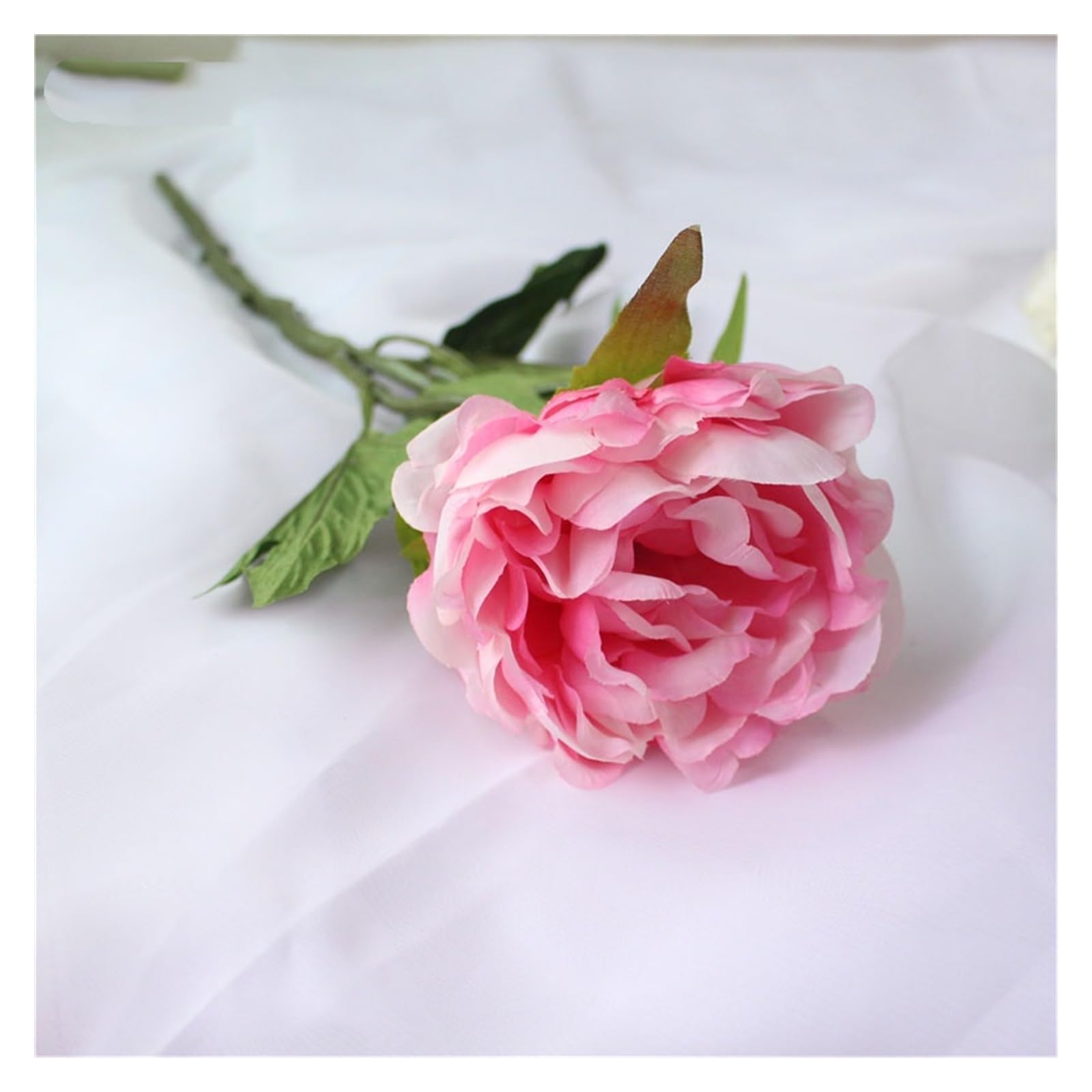 Fiori Artificiali Bouquet di Fiori da Sposa Fiore di peonia di Seta Artificiale Rosa Bianco Decorazione for la casa Fai da Te centrotavola Fiori Simulati Artificiale Falso(Dark Pink)