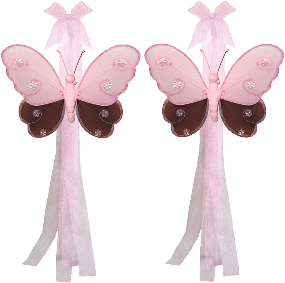 Butterfly Curtain Tiebacks Brown Pink Hailey Nylon