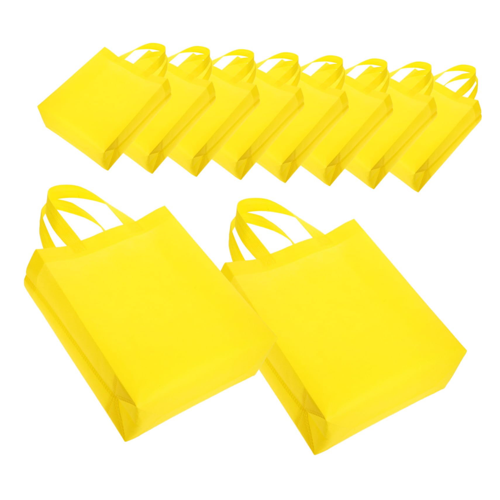 Gelbe Wiederverwendbare Non Woven Tragetaschen Robuste Einkaufstaschen mit Praktischem Griff Faltbare und Partytaschen für Damen und Familien