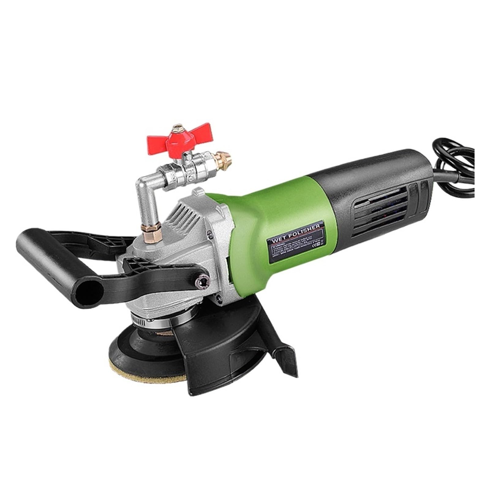 Jhxhfjxz Green 800W Hand-Held Water Injection Stone Polishing Machine Electric Wet Stone Polisher Grinder Cement Floor Marble Polishing Machine For Polishing Marble, Granite, Stone(Type 3)