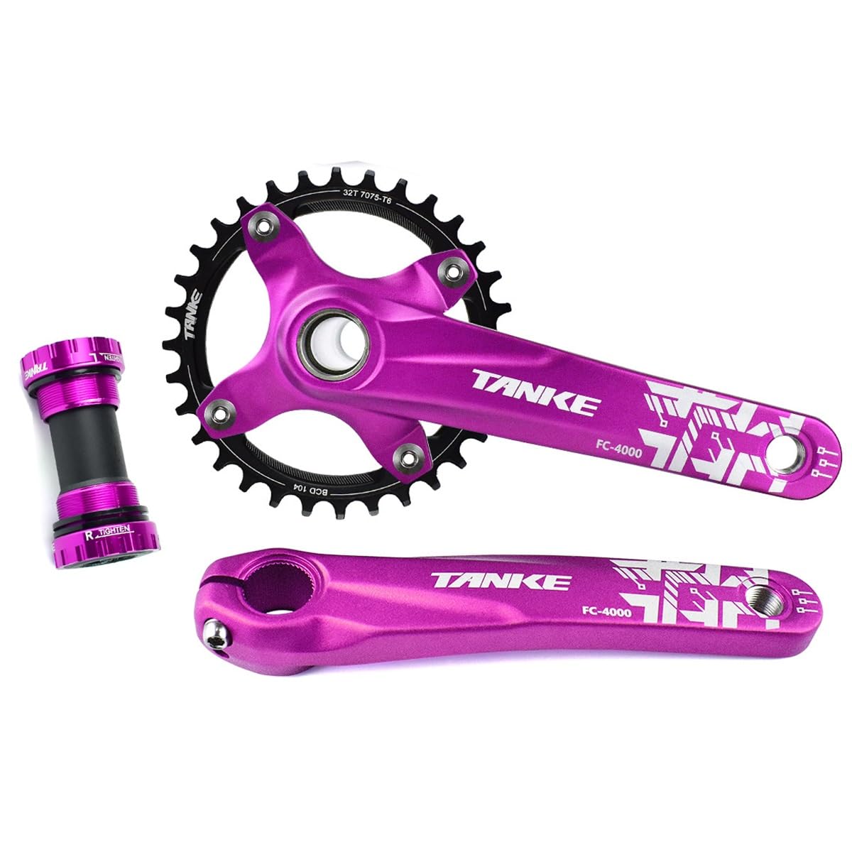 Platos Y Bielas 170mm BTT MTB Integrado Hueco Bielas 32/34/36/38/40T Aleación De Aluminio Redondo Plato con BB