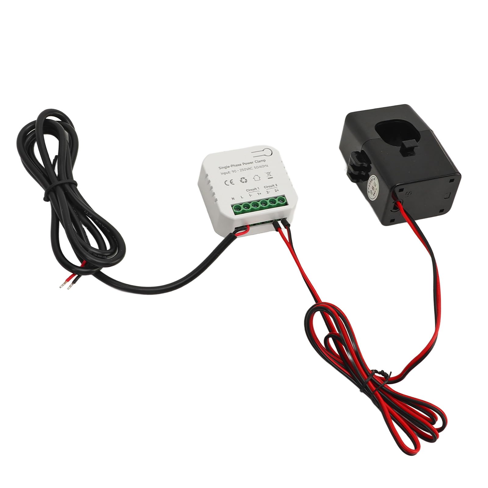 Medidor de Energía Inteligente WiFi, Monitor de Consumo de Energía en Tiempo Real con Pinza CT de 200A, AC90-250V