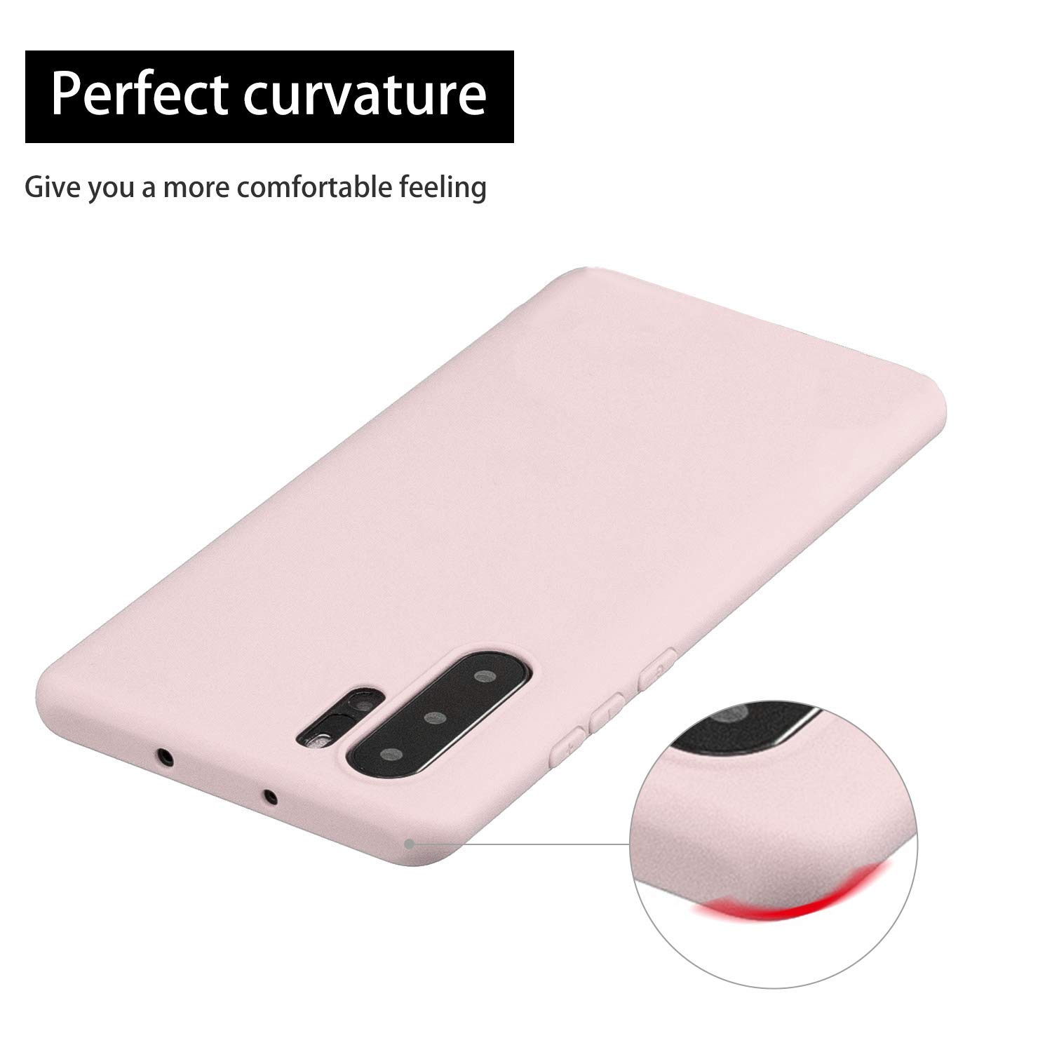 Schutzhülle Mit Displayschutz Für Huawei P30 Pro – Rutschfest, Stoßsicher, Dunkelrosa