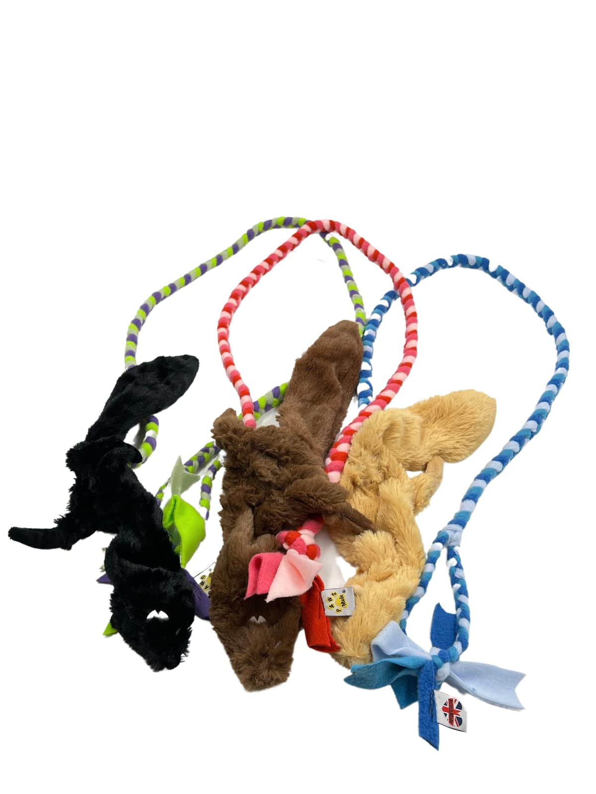 Paws Made Road Kill Raggy XL Fleece Tugger with Handle Dog Toy Tug Movement (Fox Raggy, Purple)