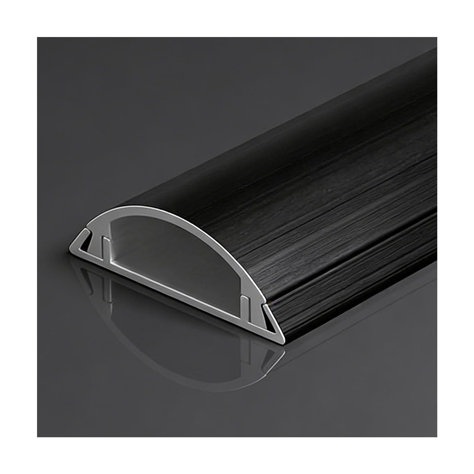Canaletas para Cables Adhesivas，Protector Cables Suelo，Duradero y Resistente al Desgaste, Adecuado para oficinas, hogares, almacenes y Patios Exteriores.(Black,No. 4-5m)