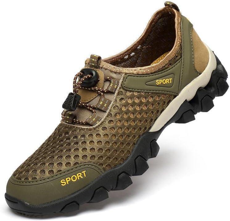 AIOX Men Wading Shoes Barefoot Slip Resistant Outdoor Water Hiking Shoes for Walking Fishing Beach Diving