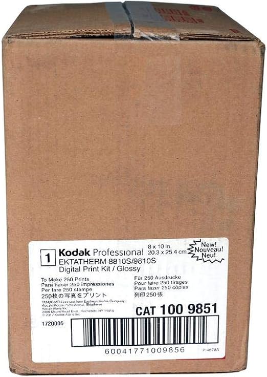 Amazon.com: KODAK 8 x 10 Color Professional Ektatherm Kit de impresión  fotográfica digital para impresoras 8810 y 9810 tintes, brillante, 300  impresiones (incluye cinta de impresión y papel) : Productos de Oficina