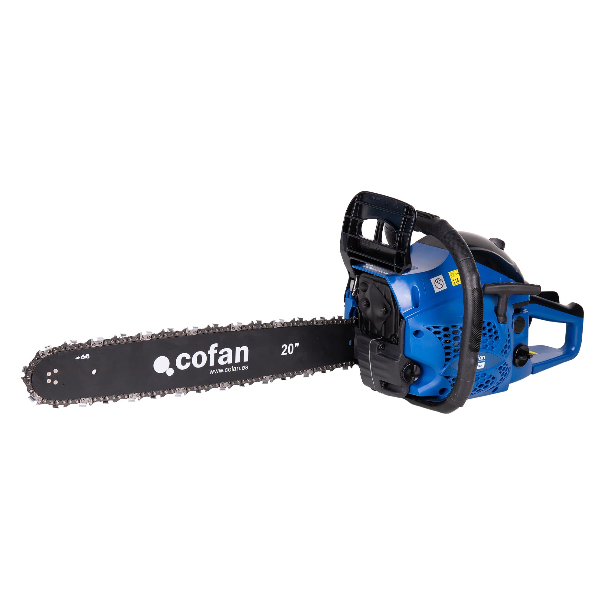 Cofan Motosierra de gasolina | Motor de 2 tiempos | Espada de 20" | 53 cc | Potencia: 2,6 CV | Sistema antivibración | Fácil arranque