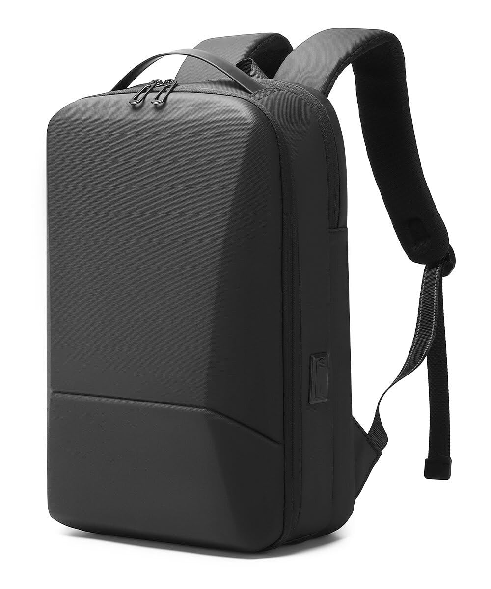 Mochila para Ordenador Portátil de 15,6 Pulgadas para Hombre de Negocios, Ampliable con Puerto de Carga USB, Resistente al Agua, Carcasa Semirrígida EVA