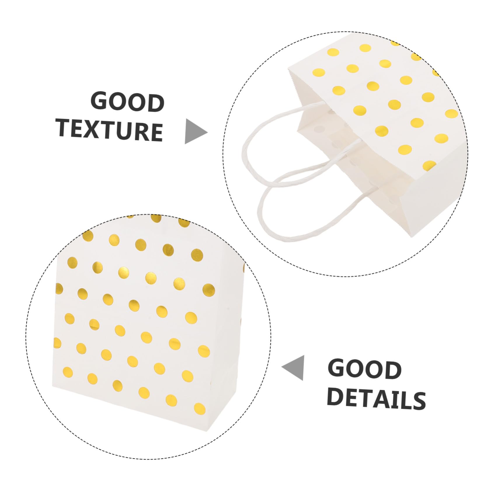Homoyoyo 30pezzi Sacchetti Regalo in Carta Kraft con Motivo Pois Dorato con Manici per Confezioni di Gioielli Bomboniere e Shower