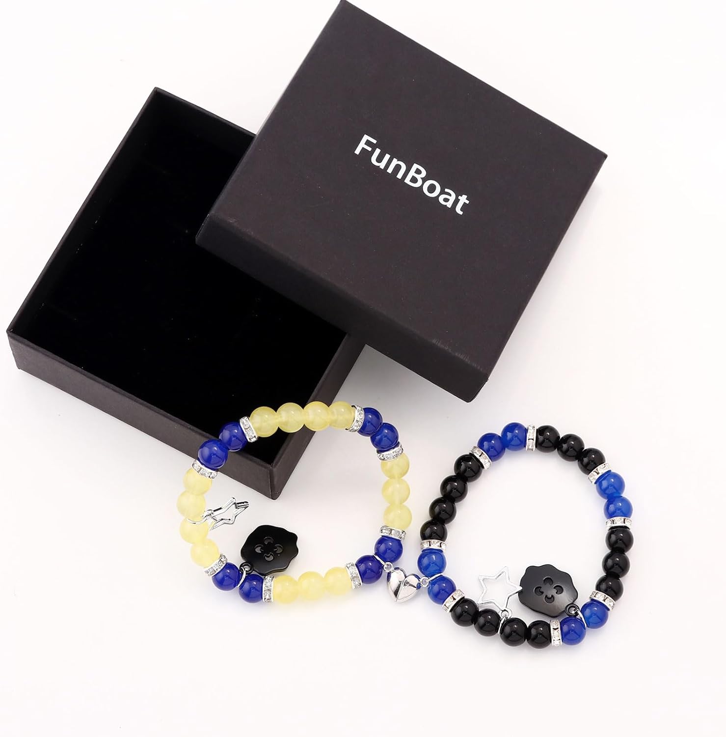 Anime Love Friendship Charm Bracelet - Halloween Costume Accessories - Gifts for Women Men and Fans (Yellow/Blue) - Image 2