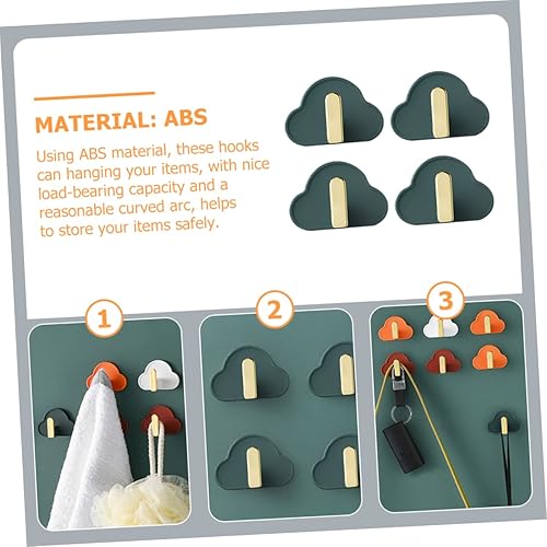 Miniatura 5 de OKUMEYR 4 ganchos de plástico resistentes para chaquetas, percheros, ganchos para llaves resistentes para pared, decoración de pared, sala de estar,