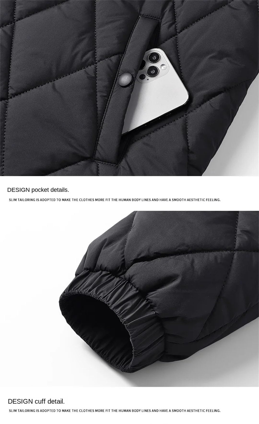 Uomo Imbottito Abbigliamento Inverno Tinta Unita Stile di Lavoro Multi-Tasca Sport All'aria Aperta Risvolto Cappotto Uomo Giacca Term