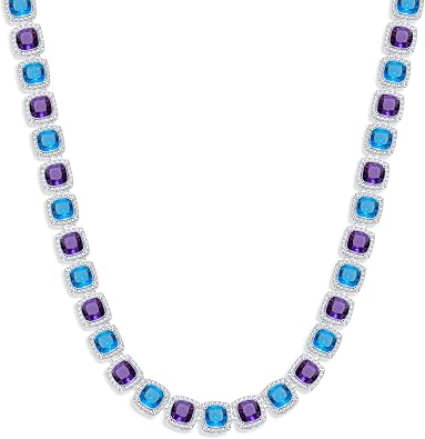 HELLOICE 10MM Tennis Chain Necklace for Women Men Iced Out Jumbo Square Chain 5A Cubic Zirconia Hip Hop Link Chains for Birthday Gift