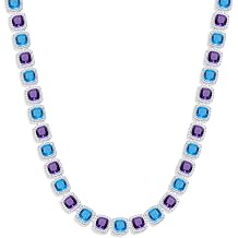 HELLOICE 10MM Tennis Chain Necklace for Women Men Iced Out Jumbo Square Chain 5A Cubic Zirconia Hip Hop Link Chains for Birthday Gift
