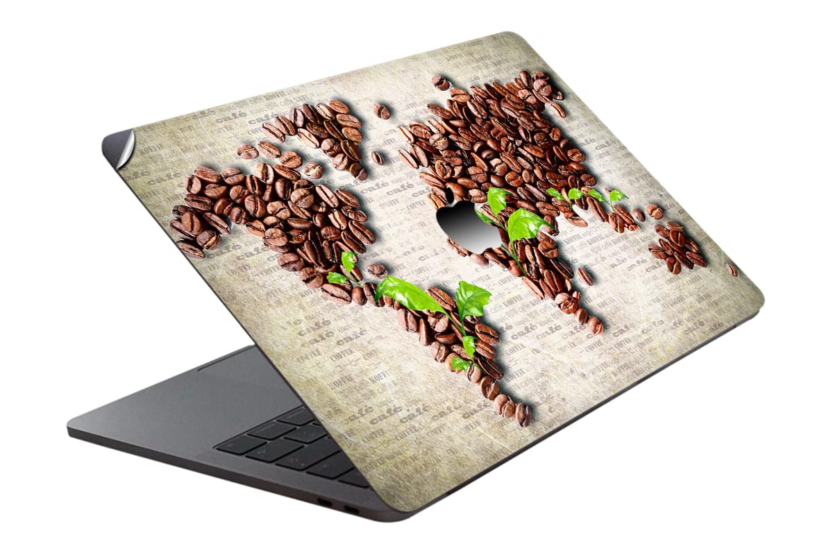 GADGETS WRAP Printed Vinyl Top Only Skin Sticker Decal for Apple MacBook Air 13 inch 2017 Model – Coffee Map