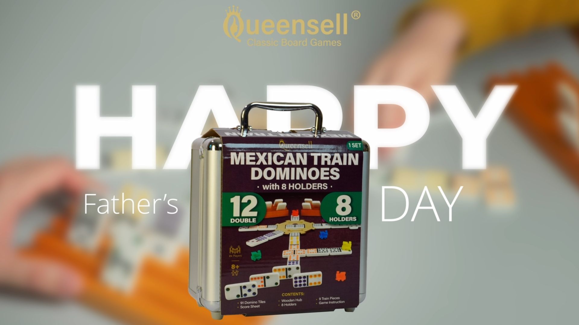 Amazon.com: Queensell Mexican Train Dominoes Set with 8 Holders