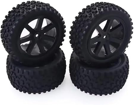 RC Car Accessories Compatible With Redcat For HSP For HPI For Hobbyking For Trxs For Losi 1/10 RC Car Upgrade Parts Rubber Tyres Plastic WheelsBlack