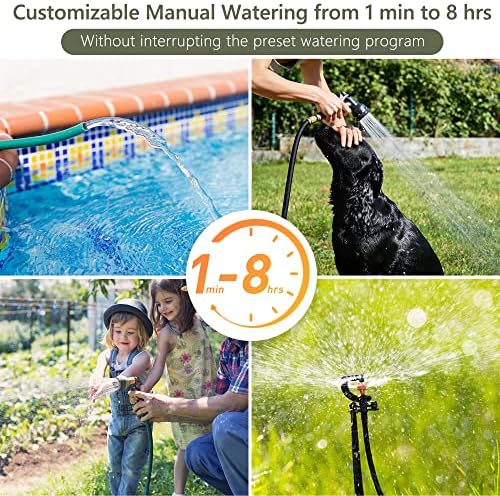 Water Sprinkler Timer, Diivoo Irrigation Hose Timer with Weekly and Daily Programs, Rain Delay and Manual Watering for Lawns and Gardens