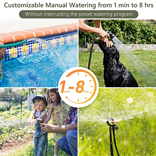 Water Sprinkler Timer, Diivoo Irrigation Hose Timer with Weekly and Daily Programs, Rain Delay and Manual Watering for Lawns and Gardens - Thumbnail 4