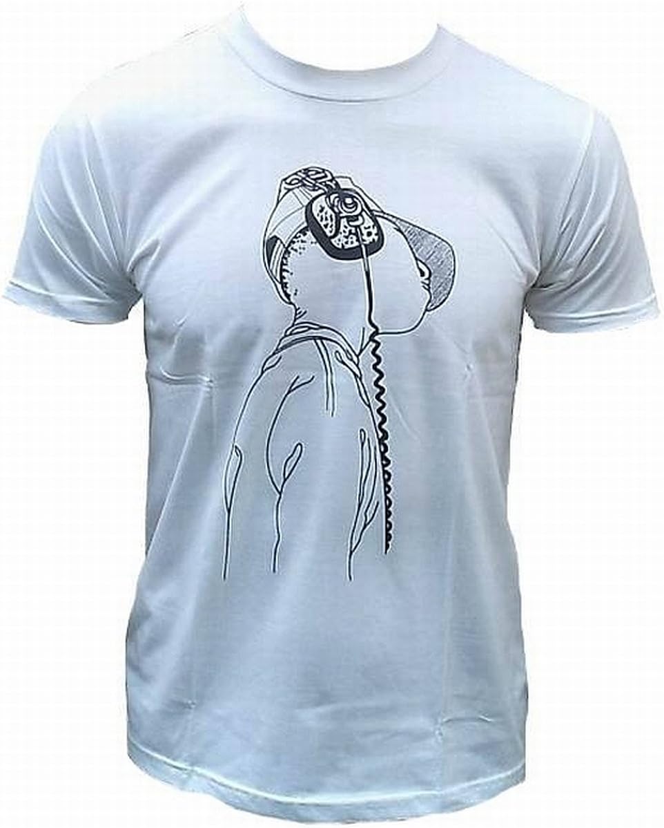 Herren T-Shirt Weiss DJ Star Clubwear Scratch Relax Chill Out Ambient Club Energy House Power Unit Headset Superstar 24 Hour Turntable G Set Mix