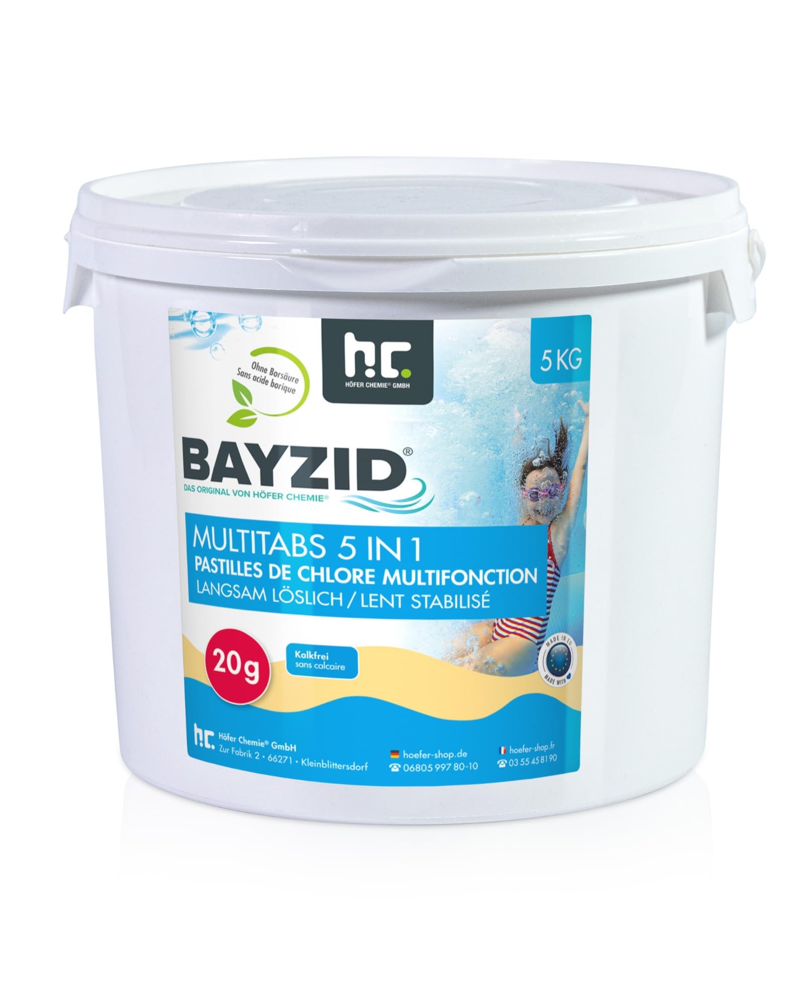 Höfer Chemie 5 in 1 Multitabs Pool | 20g Chlortabletten für Pool – 2 x 5 kg