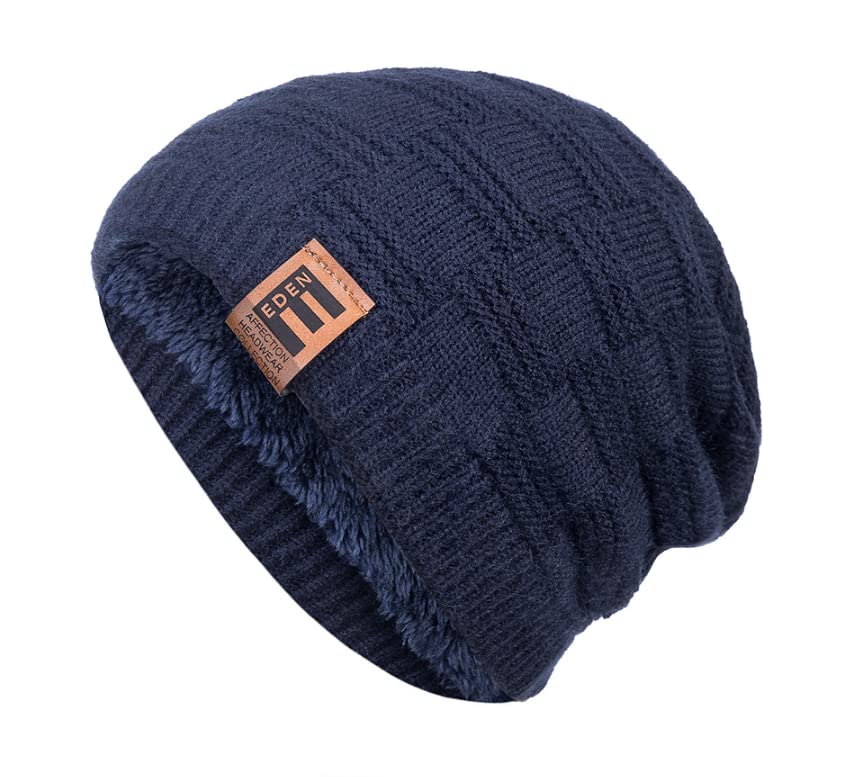 LEMITA Sombreros unisex de invierno para hombres y mujeres Gorro de esquí cálido Sombrero de algodón Escalera de celosía Hombres Mujeres Piel forrado Gorro de punto, rosso, Talla única