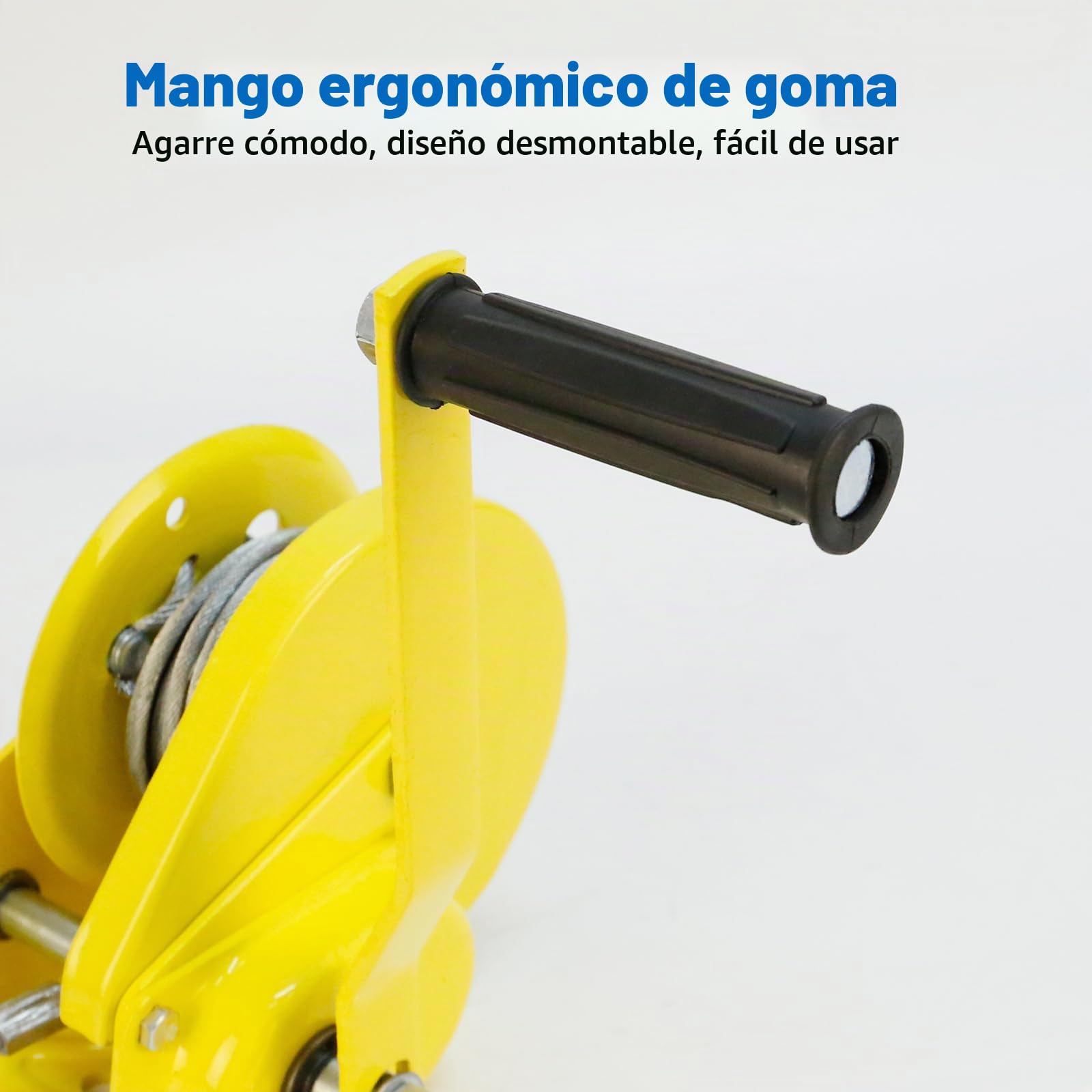 Cabrestante Manual 1200 libras con Freno Automático, para Remolques de Coches y Barcos, Herramienta de Grúa con Cable de acero de 10 m para Remolcar, Levantar y Usar en Exteriores