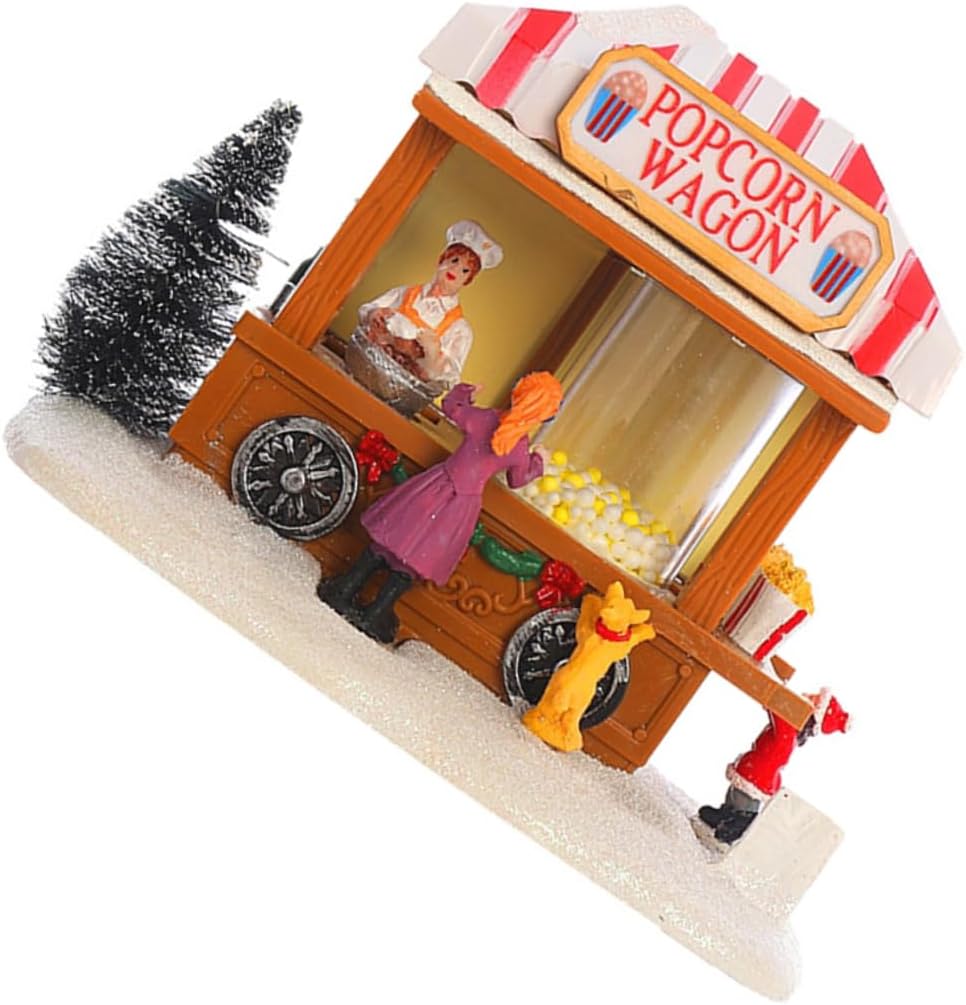 PRETYZOOM 1pc House Decor Christmas Style for Holiday Party Scene Popcorn Dining Car Xmas Ornament for