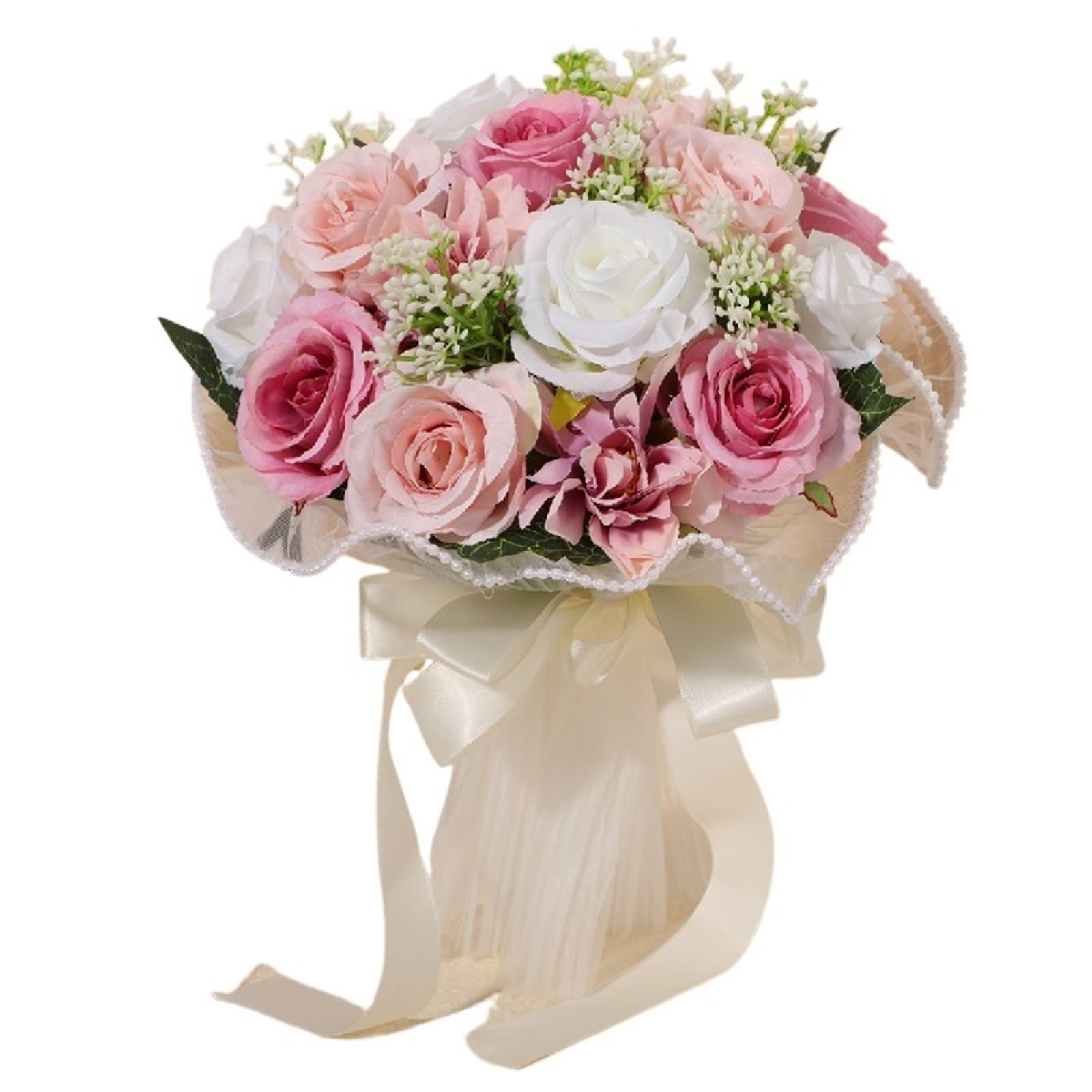 Bouquet da Sposa Bouquet di Rose for la Sposa, Bouquet for Damigelle d'Onore, Bouquet da Lancio for Matrimonio, Accessori for la Fotografia, Festa di Ballo, Regalo di San Valentino(Purple)
