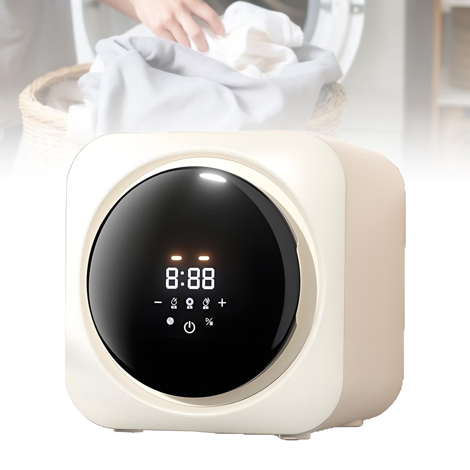 Lavadora y Secadora, pequeña, portátil e Independiente con Panel de Control LCD, 4 Modos, Carga Frontal de 5 kg para Prendas pequeñas y Ropa Interior