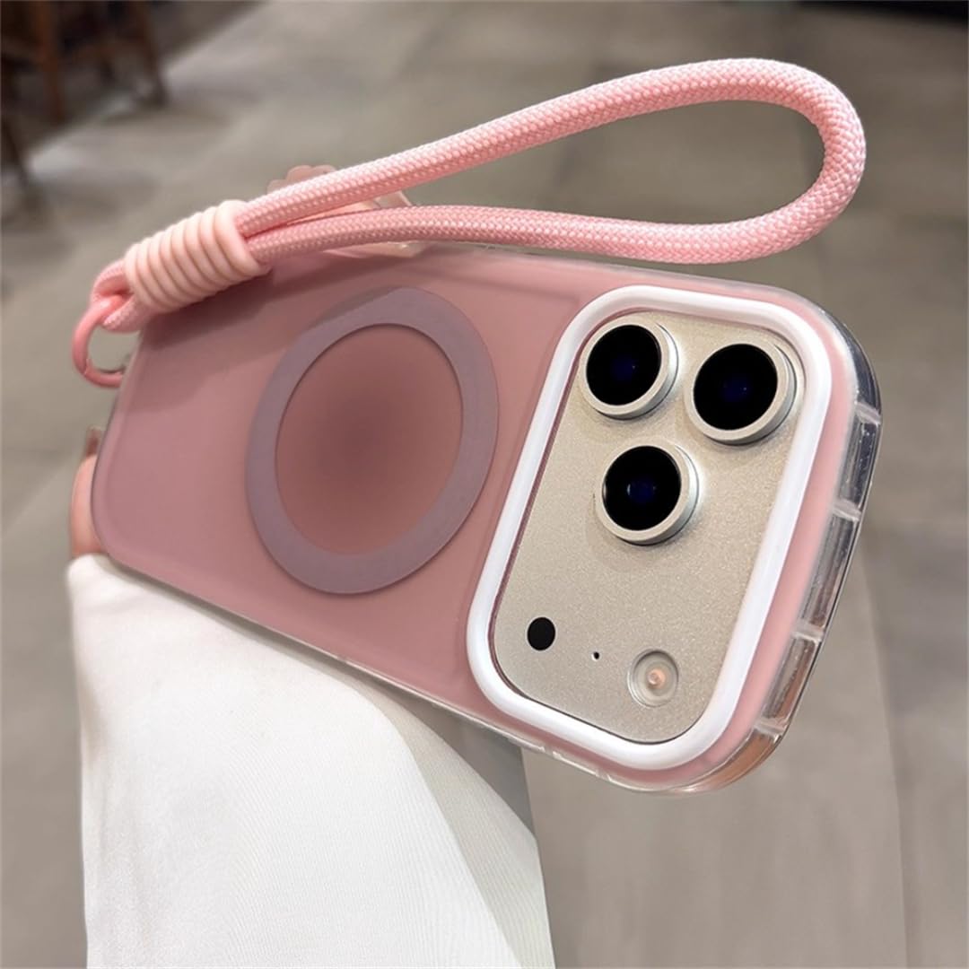 Coque de luxe iPhone 14 Pro finition mate brillante antichoc rose